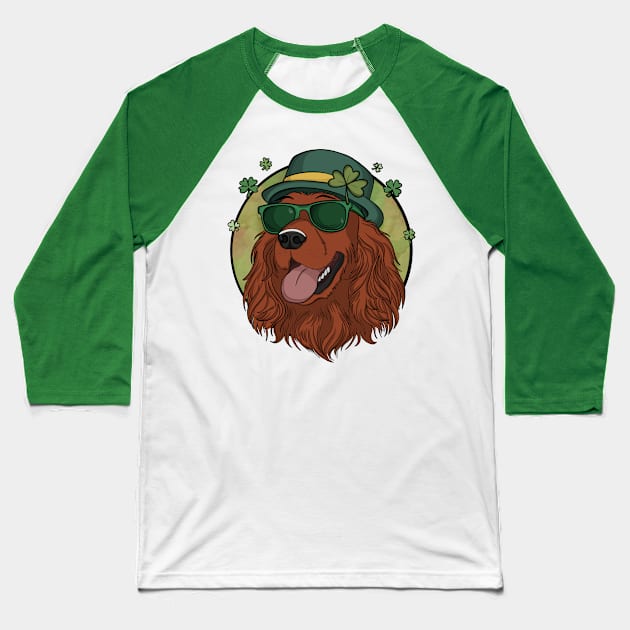 Irish Setter being Irish! Baseball T-Shirt by rmcbuckeye